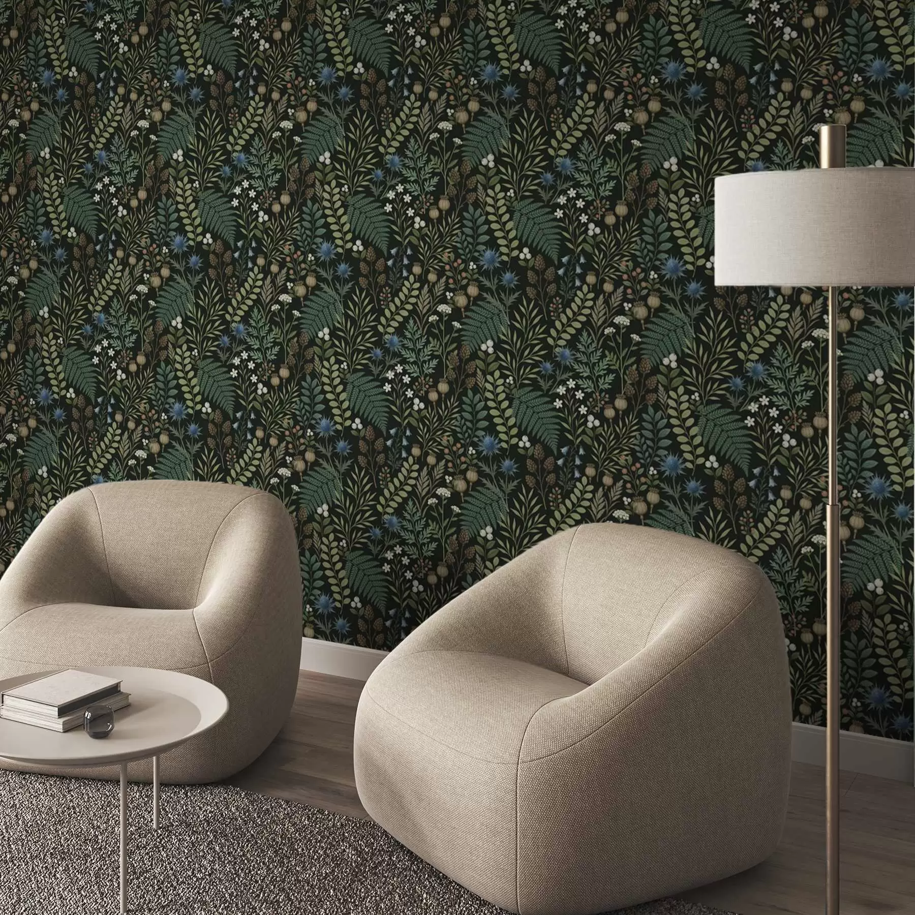 Fototapeedid Põllu rohi, marjad ja seemned tumedal taustal a00706