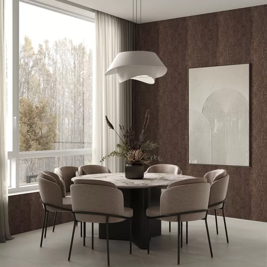 Fototapeedid Lainekujuline abstraktne muster soojades pruunides toonides a00804v1