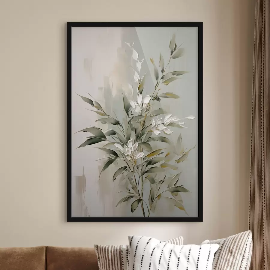 Fototapeedid Abstraktne lehtedega haru f46135