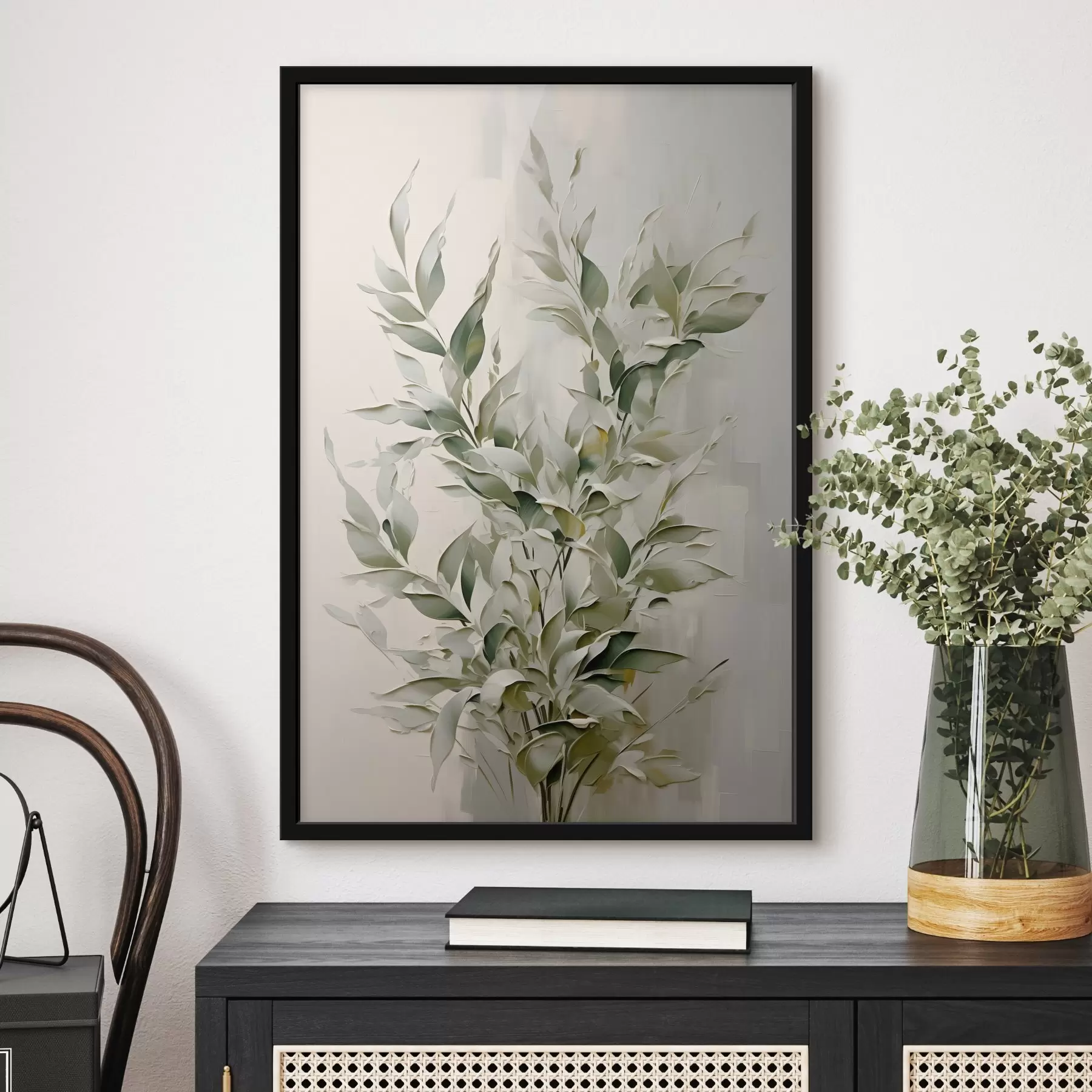 Fototapeedid Abstraktne lehtedega haru f46136