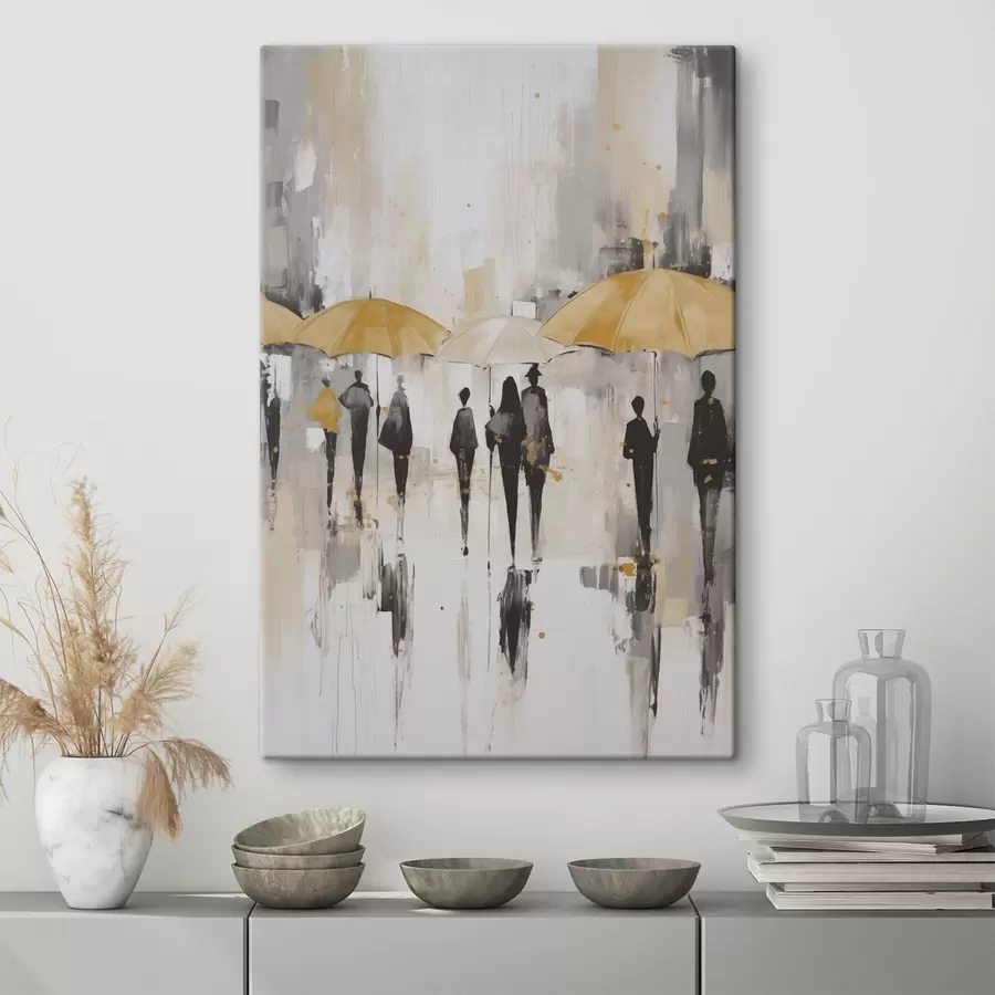 Pilt Vihmavarju kandvate inimeste abstraktsioon s46304