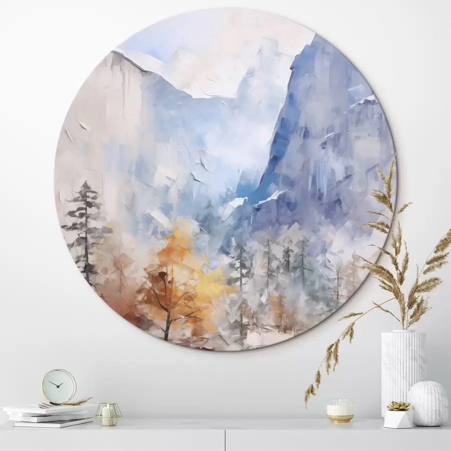 Pilt Mägede ees asuva metsa abstraktne maastik r46298