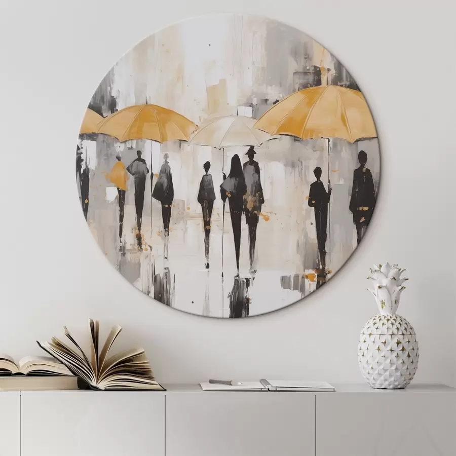 Pilt Vihmavarju kandvate inimeste abstraktsioon r46304