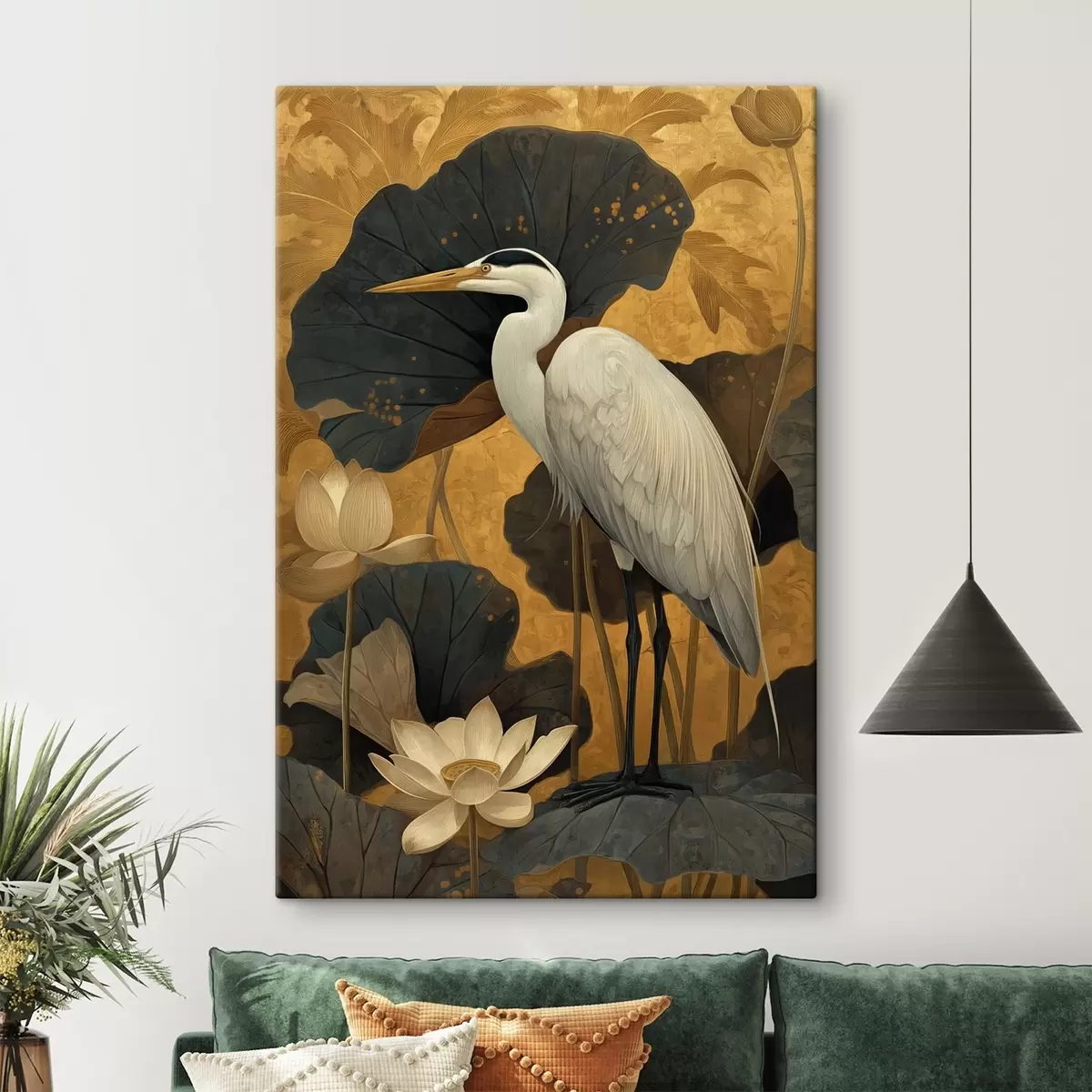 Pilt Kurg lotuste seas soojal taustal s46148