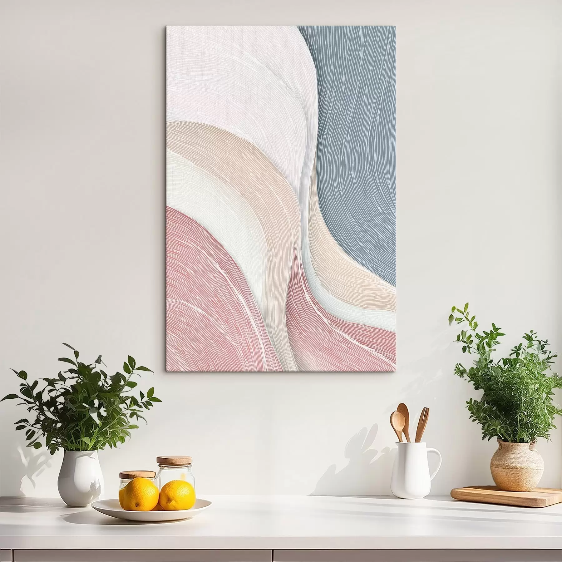 Pilt Hele abstraktsed lained kahvaturoosa ja hallvalge toonides s46153