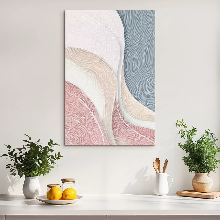 Pilt Hele abstraktsed lained kahvaturoosa ja hallvalge toonides s46153