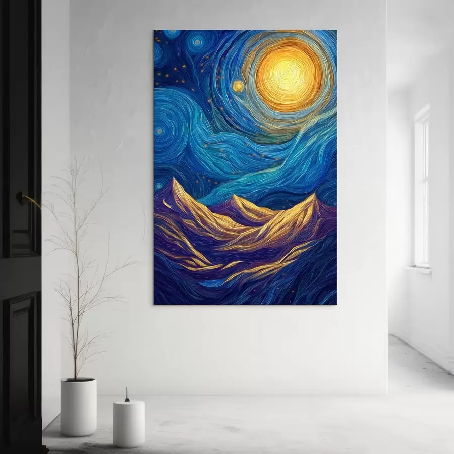 Pilt Helge tähtede taevas mäetippude kohal s46168