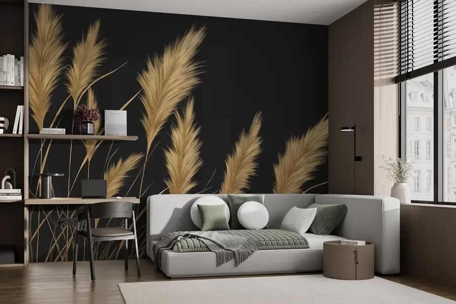 Fototapeedid Pehmed nisupõõsad tumedal taustal w04734