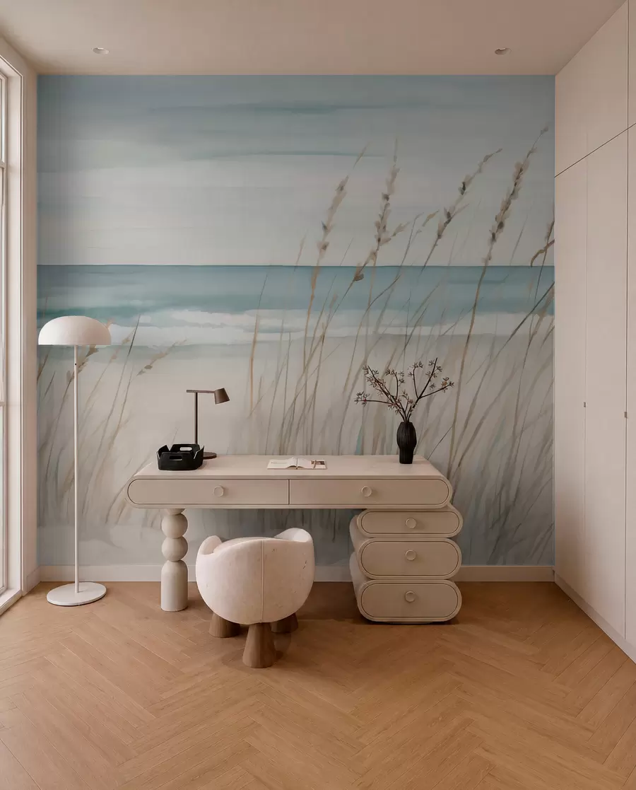 Fototapeedid Pehmed rohttaimed mere ääres w04737