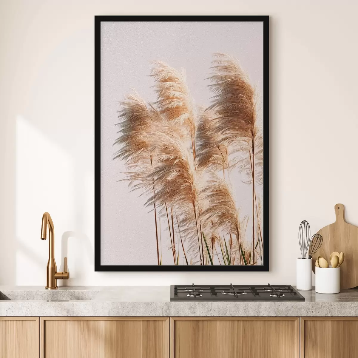 Plakat Pehmed dekoratiivsed rohttaimed heledal taustal f46157