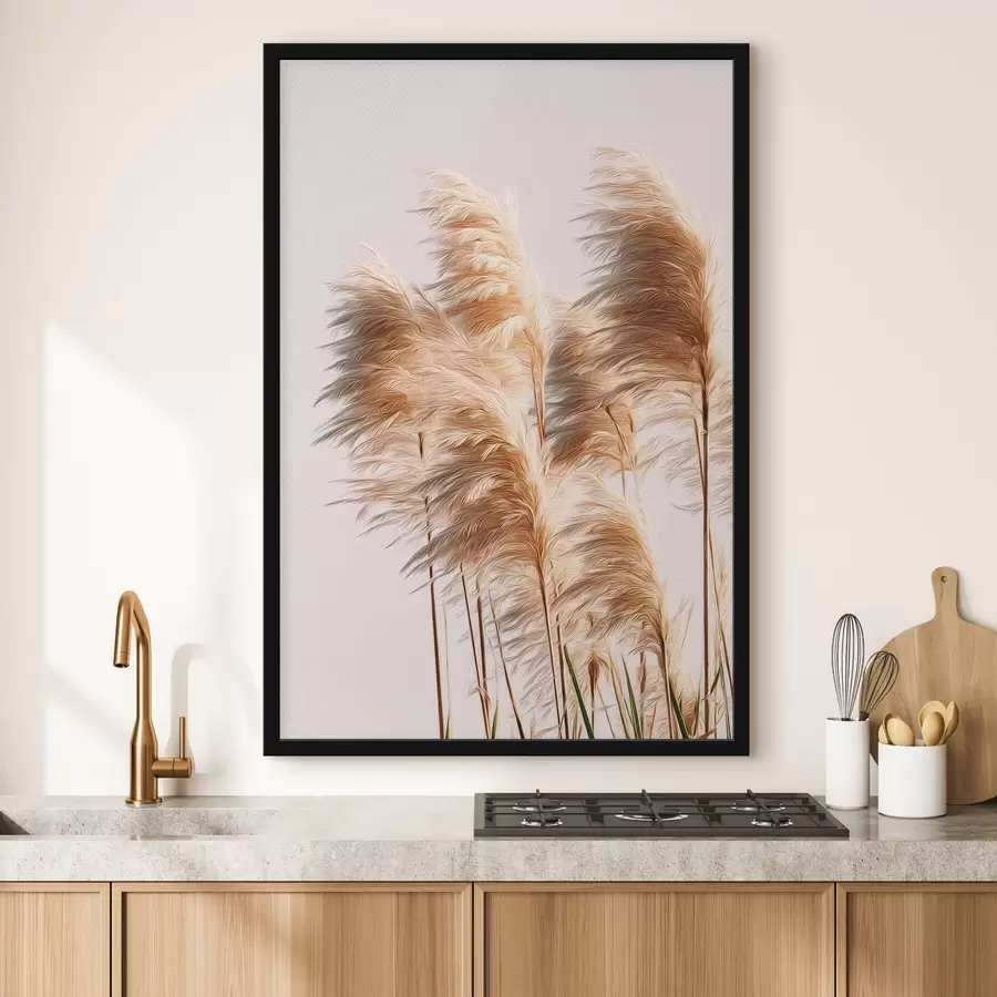 Fototapeedid Pehmed dekoratiivsed rohttaimed heledal taustal f46157