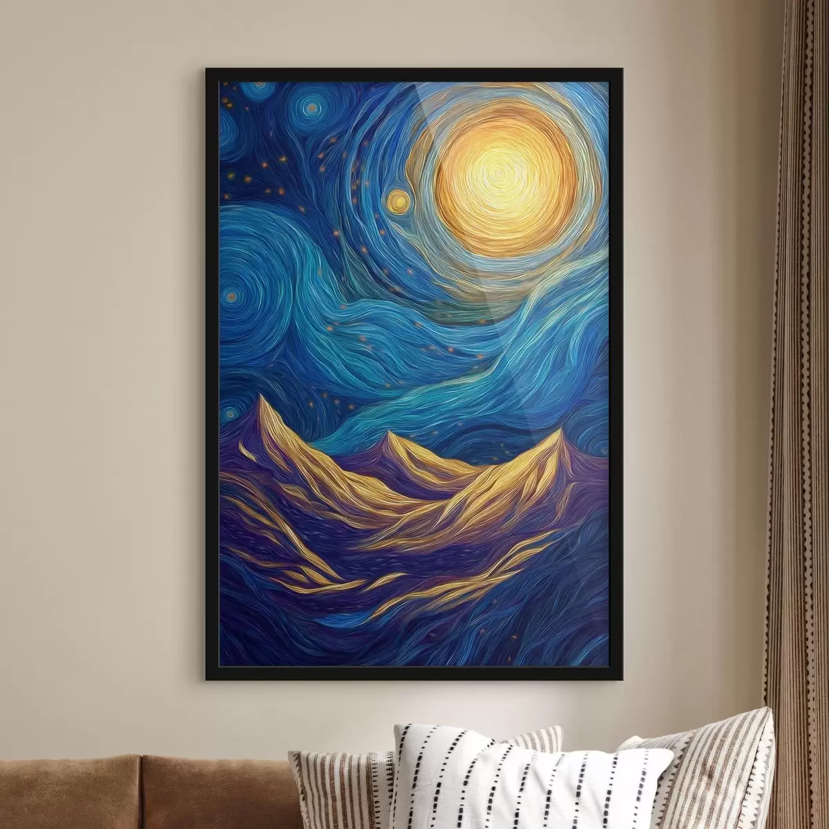 Plakat Helge tähtede taevas mäetippude kohal f46168