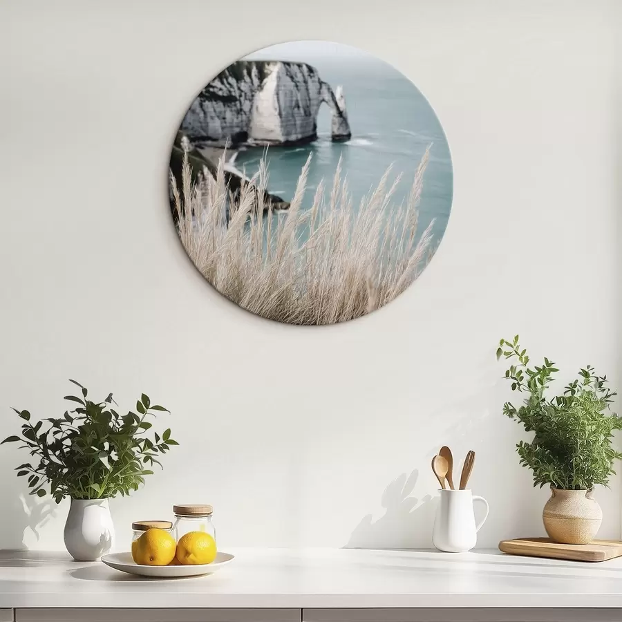 Pilt Meri ja kivikaar, vaade läbi kuiva rohu r46142