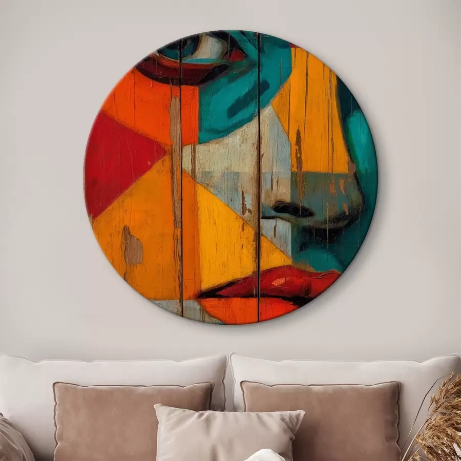 Pilt Ere geomeetriline näoportree puidust tahvlitel r46165