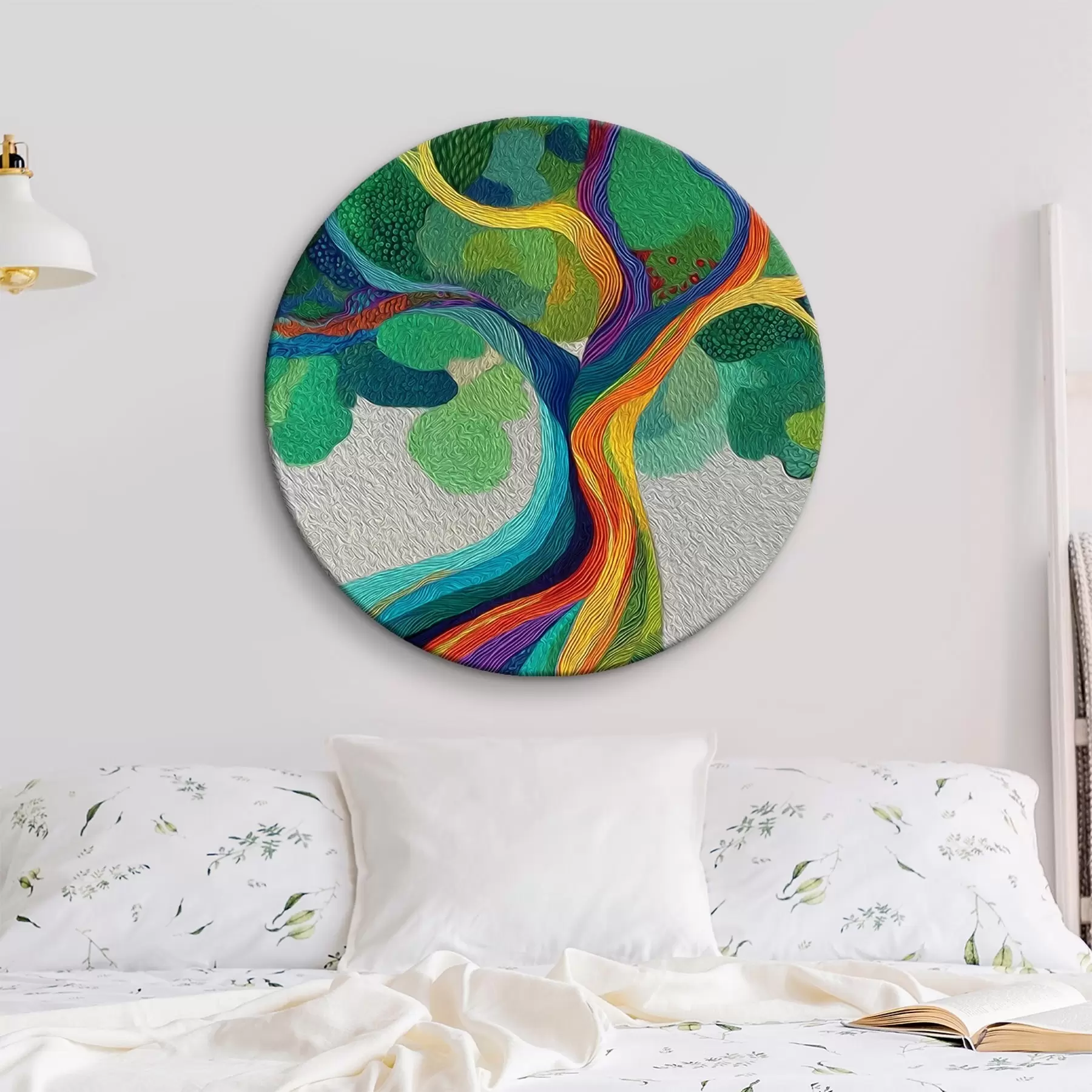 Pilt Puu vikerkaare okstega rohelisel taustal r46173