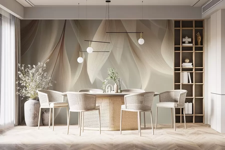 Fototapeedid Rippuvad lehed stiliseeritud kontuuriga w04706