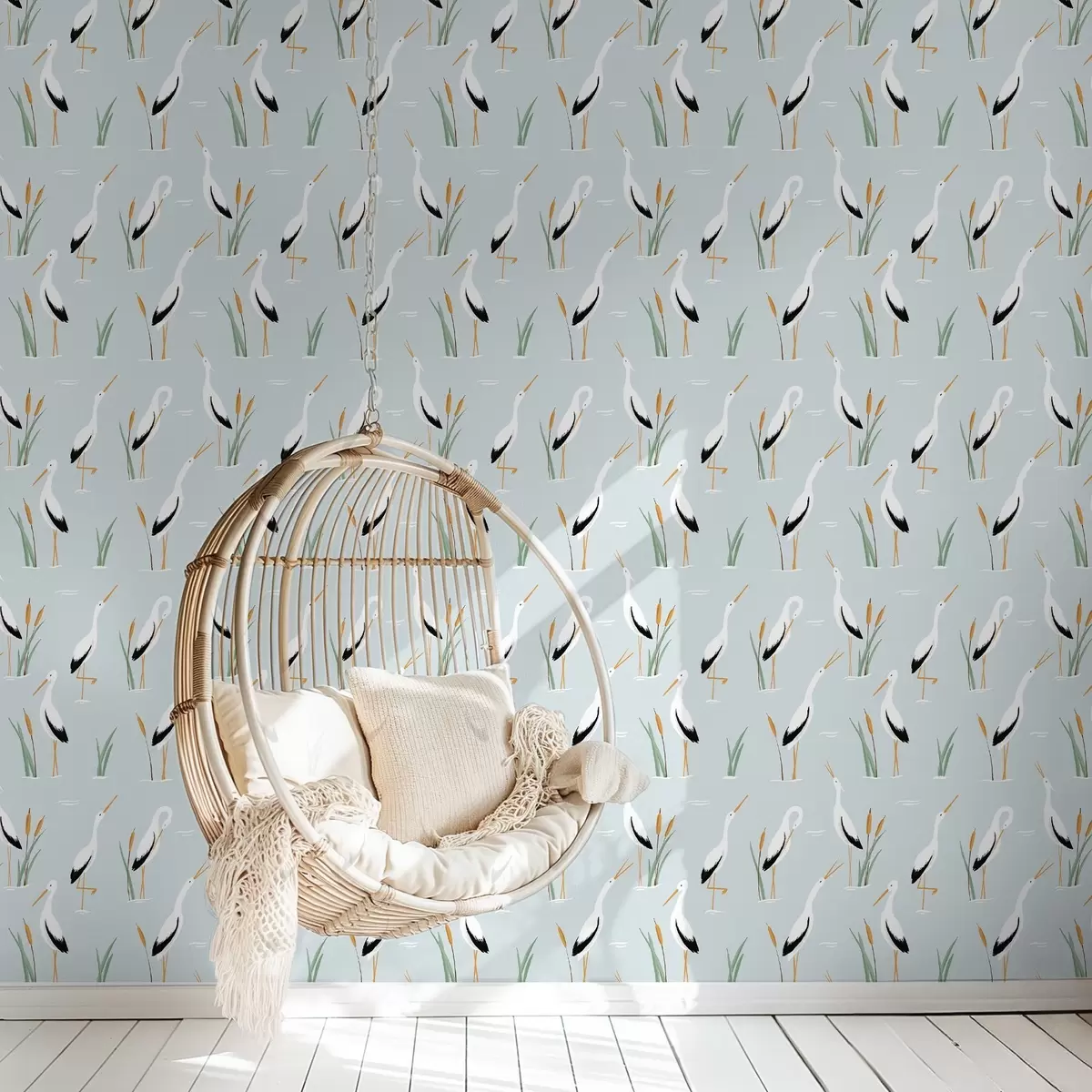 Tapeet Kõrkjalad roostikus pehme sinisel taustal a00650v1