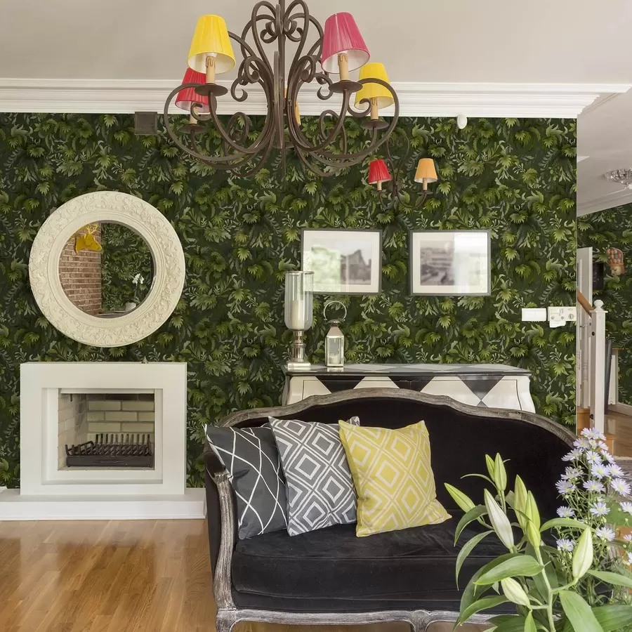 Fototapeedid Tihe roheline lehestik tumerohelisel taustal a00805