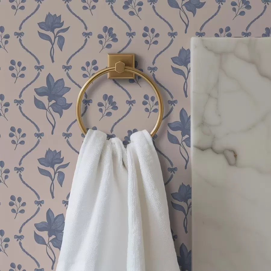 Fototapeedid Väikesed lilled ja lindid sinistes ja roosades toonides a00808v3