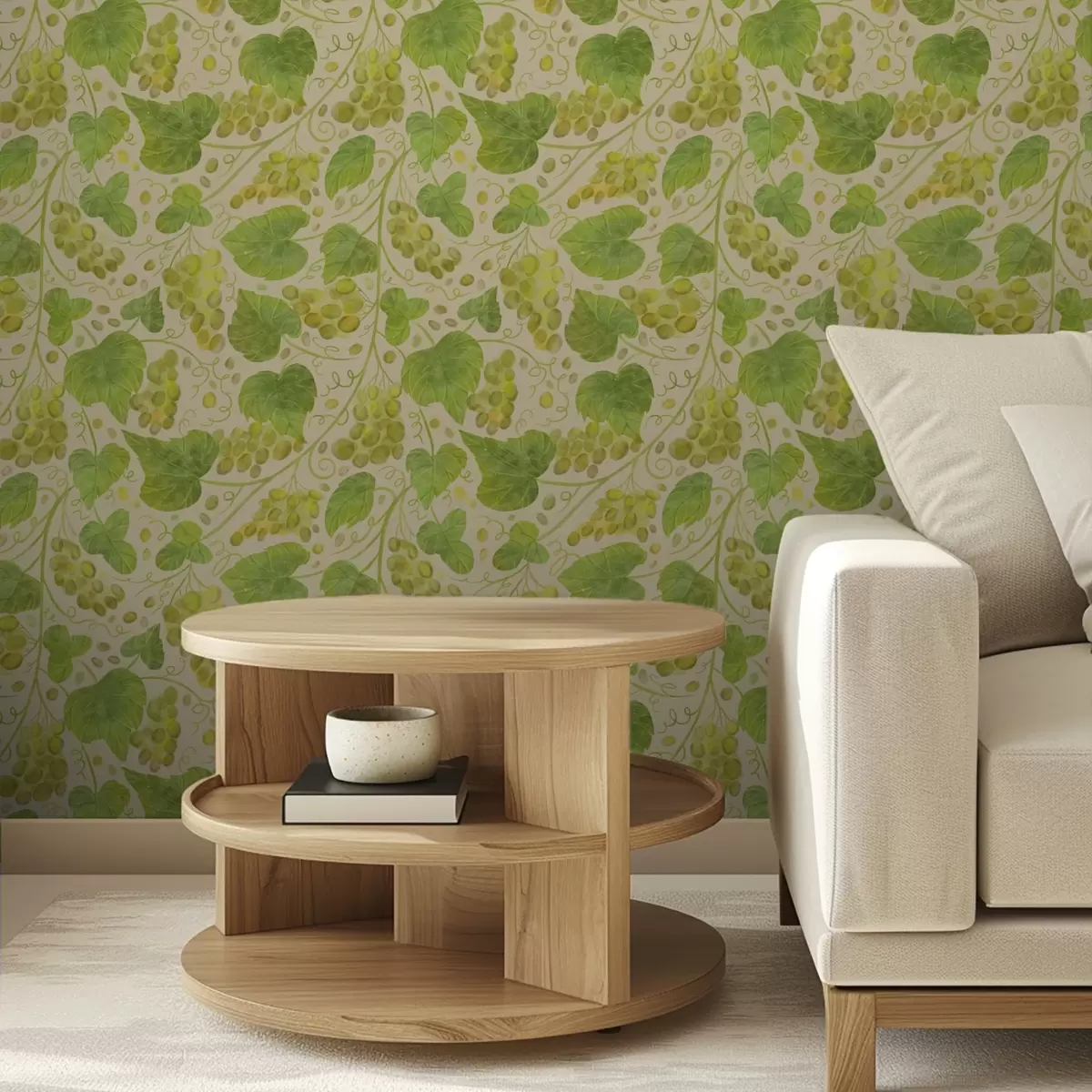 Tapeet Viinamarjad ja rohelised lehed heledal taustal a00834