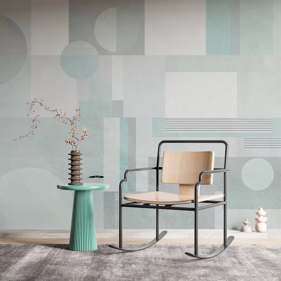 Fototapeedid abstraktne geomeetria halli-rohelistes toonides w04635v3