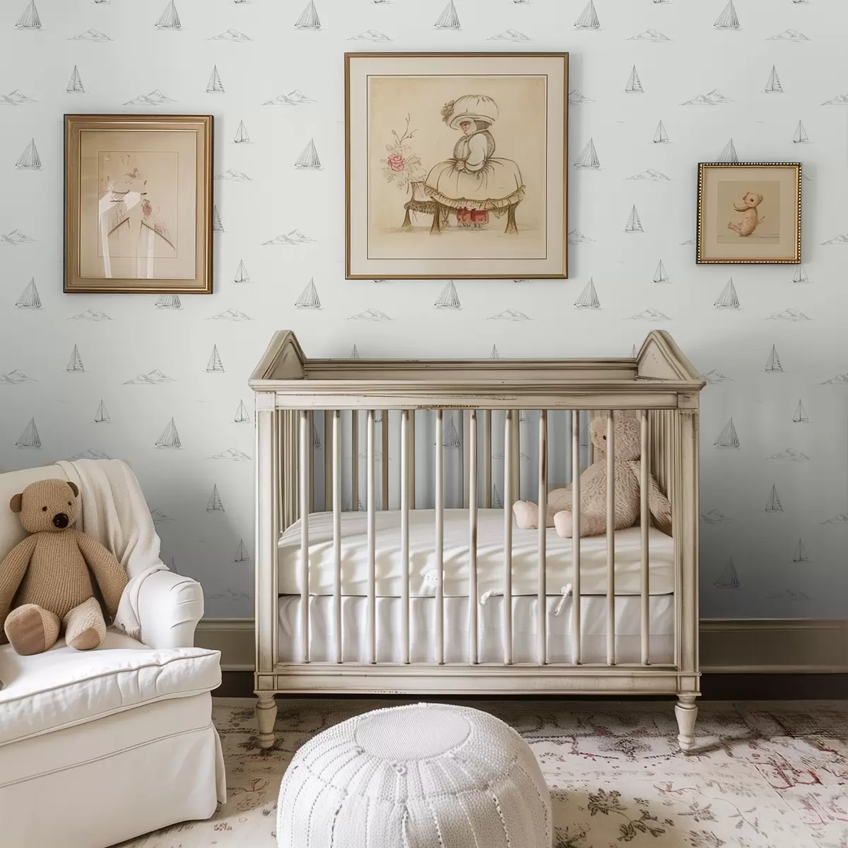 Tapeet Joonistage jahid ja saared, hele taust a00654v2