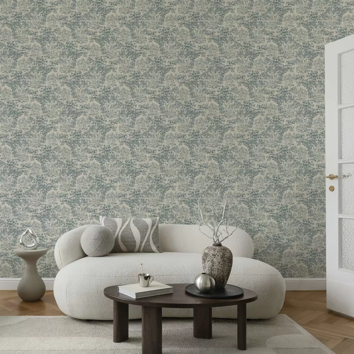 Tapeet Mustvalge hirve stseen metsas a00748