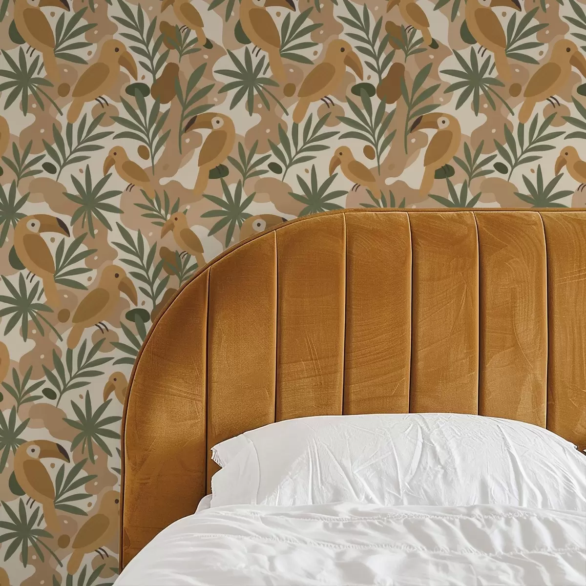 Tapeet Stiliseeritud tukaanid palmilehtede seas a00762