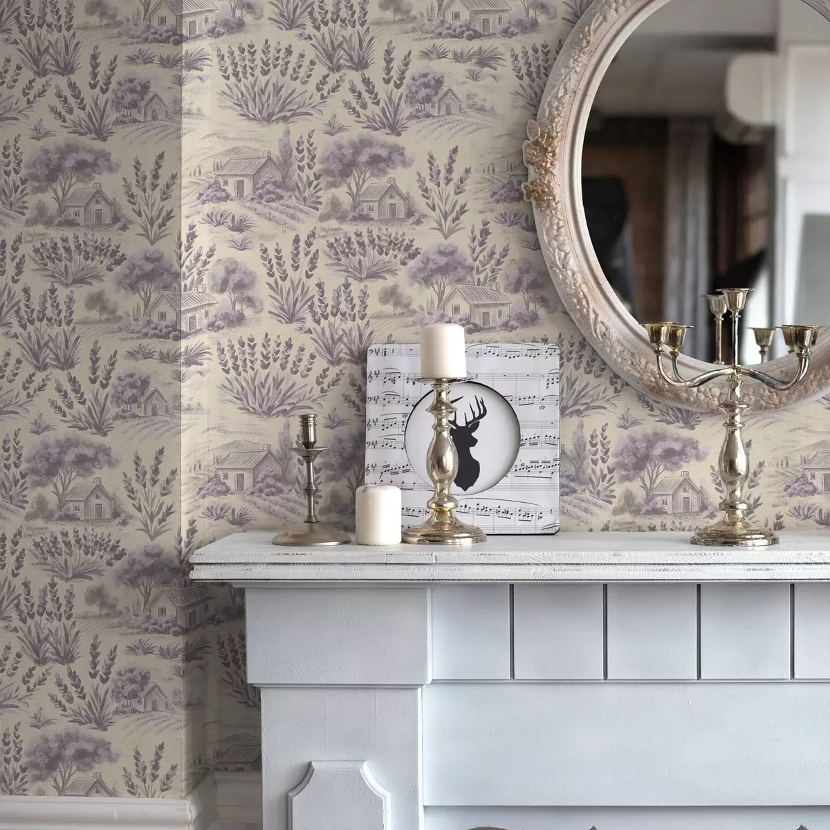 Tapeet Lavendlipõllud ja pastelltoonides majad a00765