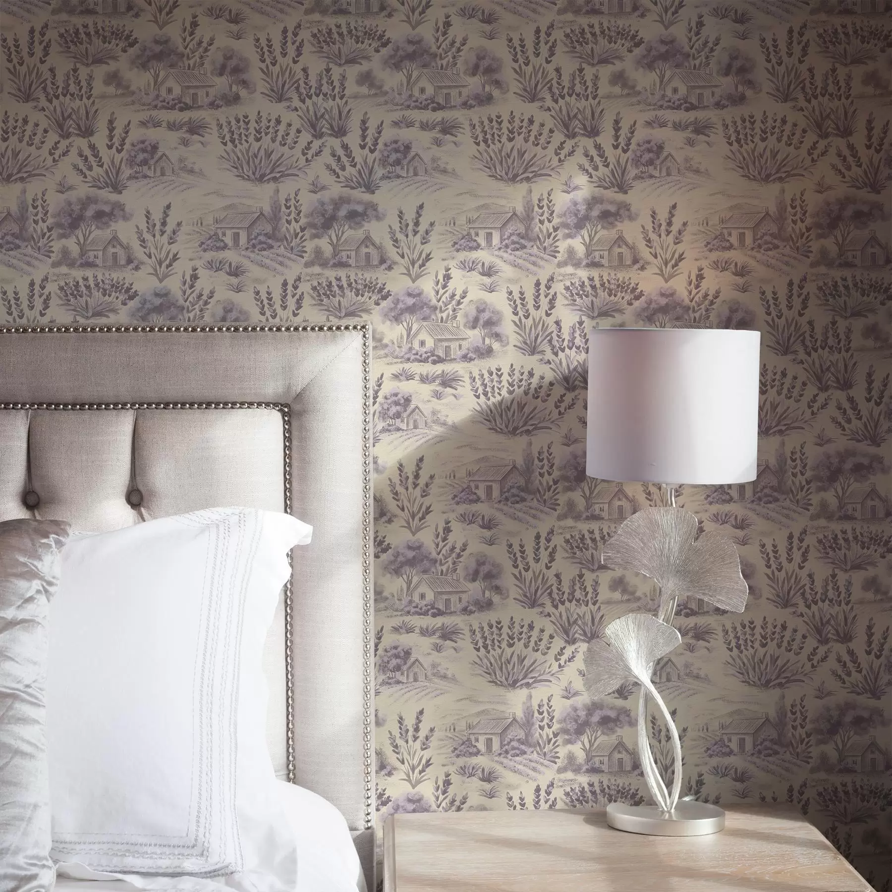 Fototapeedid Lavendlipõllud ja pastelltoonides majad a00765