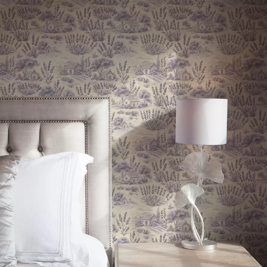 Fototapeedid Lavendlipõllud ja pastelltoonides majad a00765