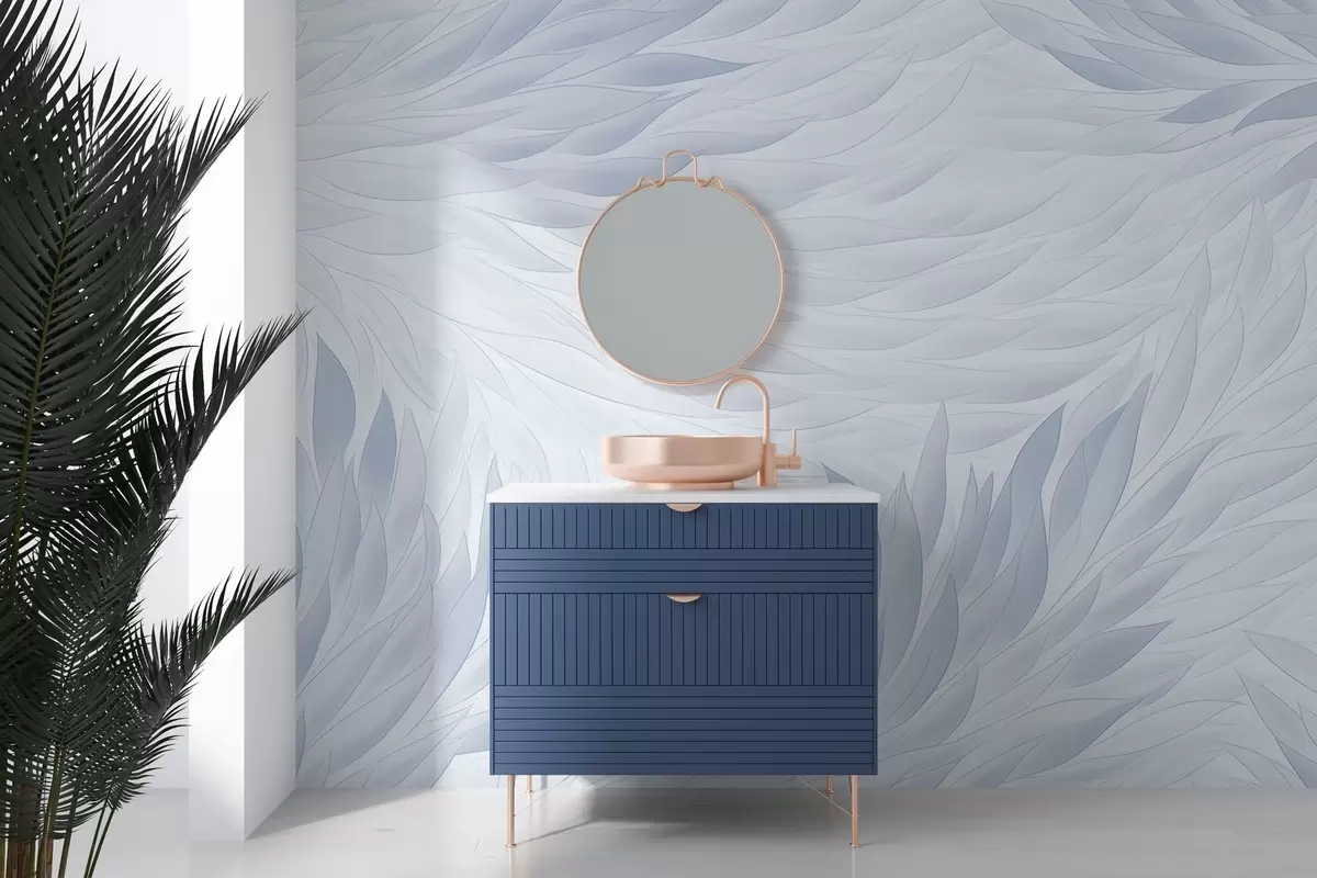 Fototapeedid Lainejad lehed helesinistes toonides w04610v1