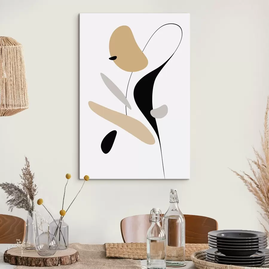 Pilt Abstraktne kompositsioon täppide ja joontega s46350