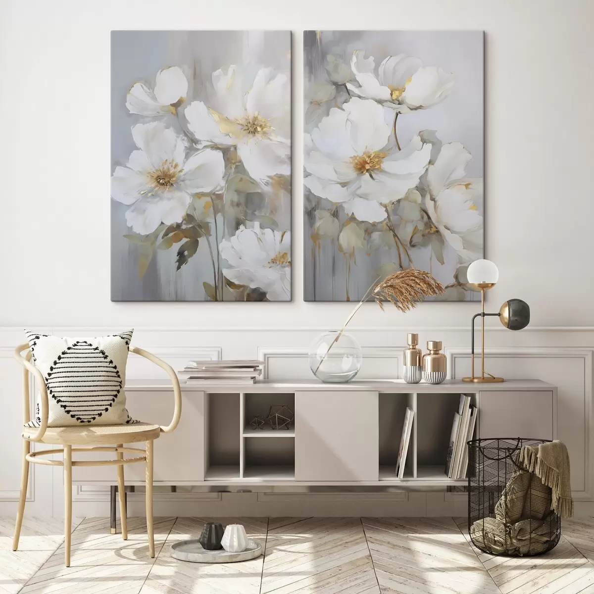 Pilt Abstraktsed lilled, maalide imitatsioon m00906