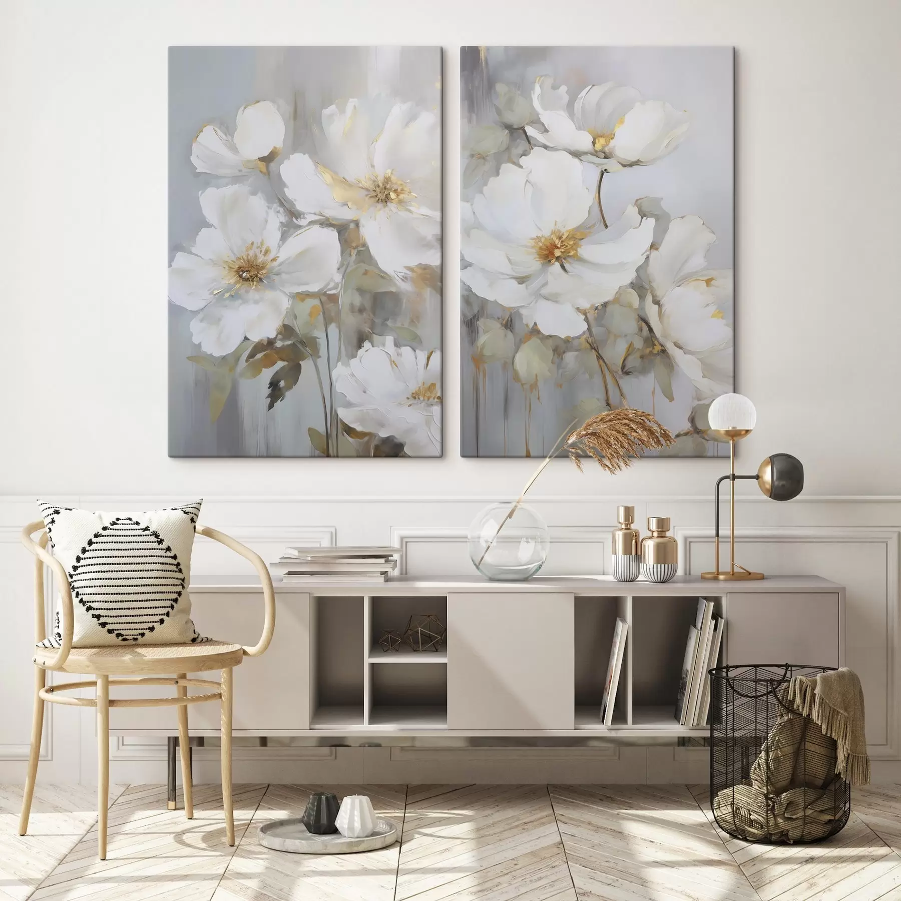 Pilt Abstraktsed lilled, maalide imitatsioon m00906