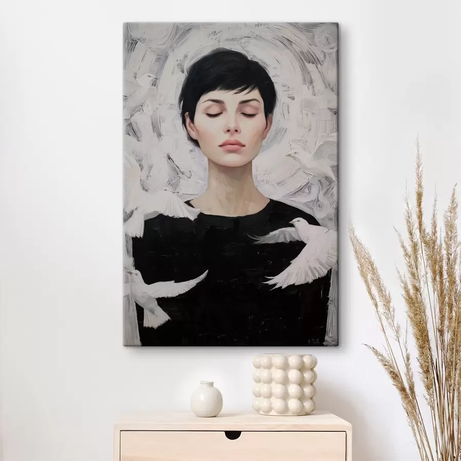 Pilt Tüdruk lindudega s46368