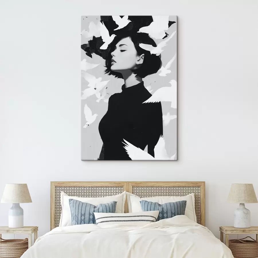 Pilt Tüdruk lindudega s46369