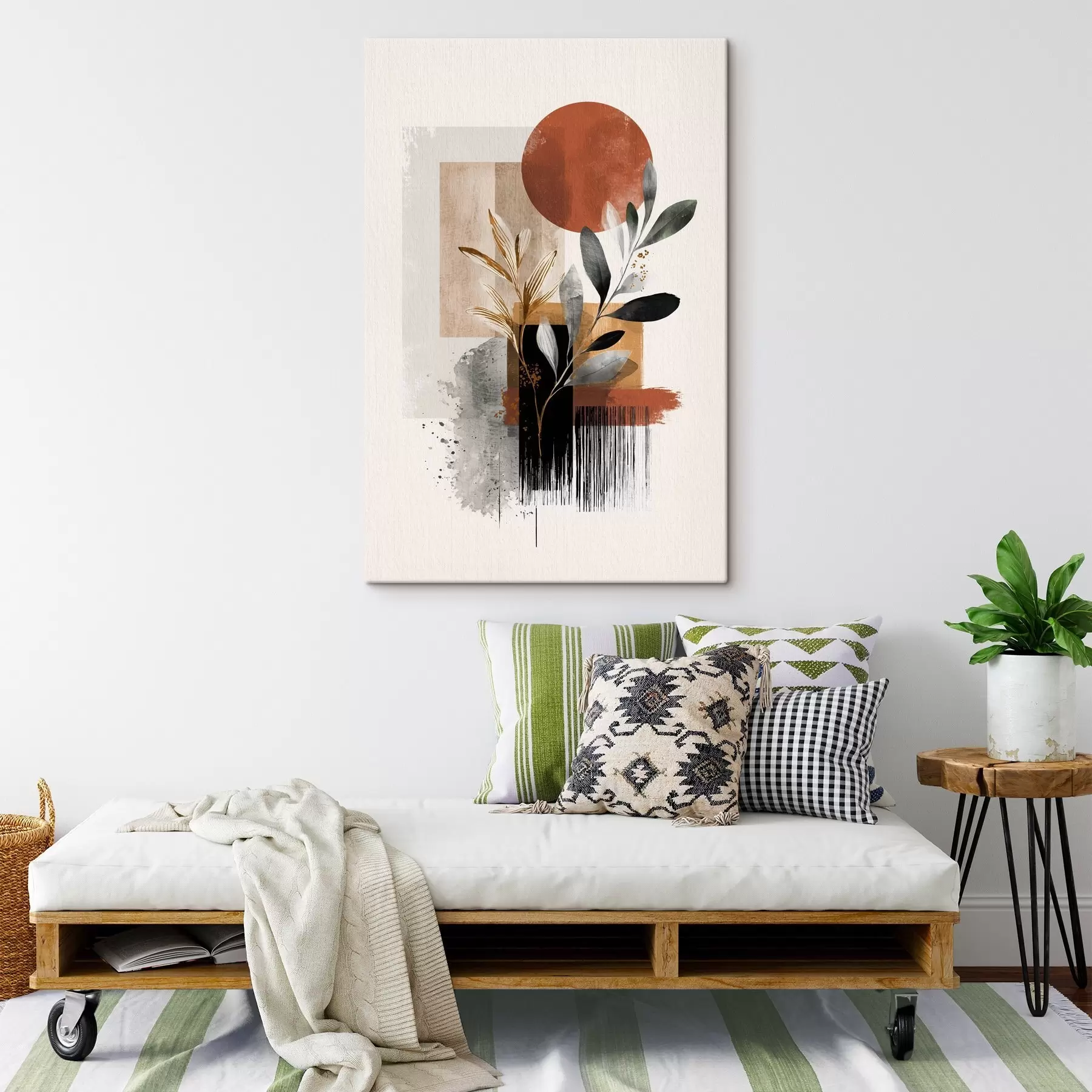 Fototapeedid Geomeetria ja lehed Abstraktsioon s46388