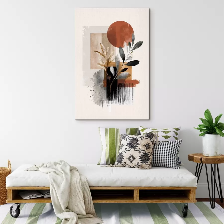 Pilt Geomeetria ja lehed Abstraktsioon s46388