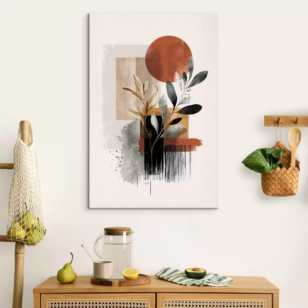 Pilt Geomeetria ja lehed Abstraktsioon s46388