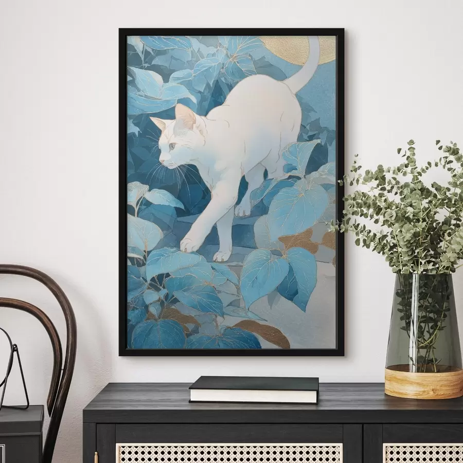 Fototapeedid Kass lehtede seas f46362