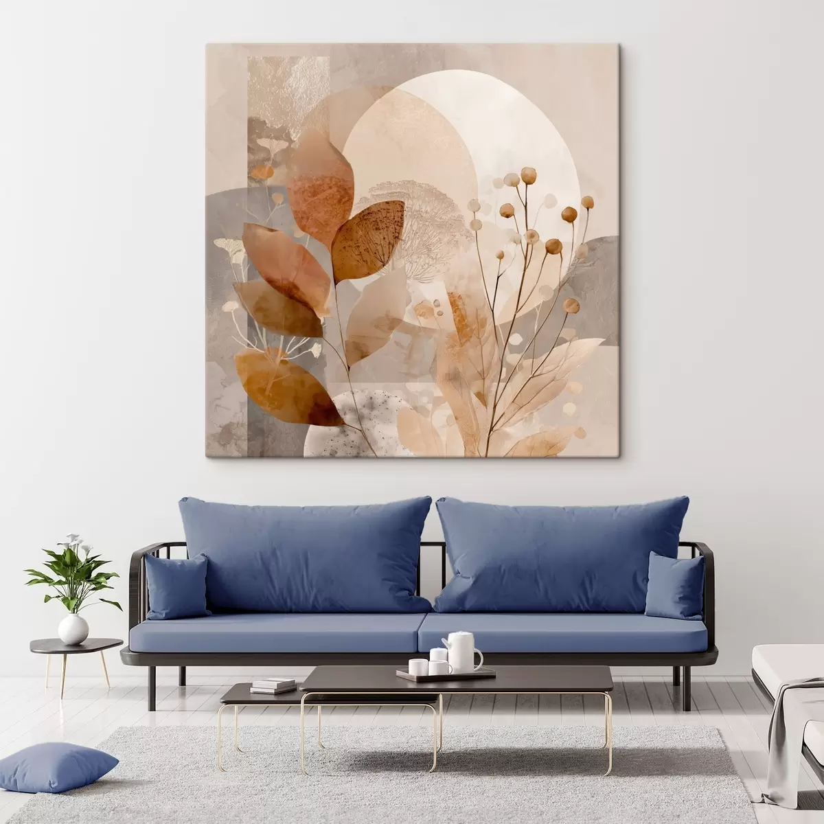 Pilt Beige ja pruuni värvi lillemustriga s46308