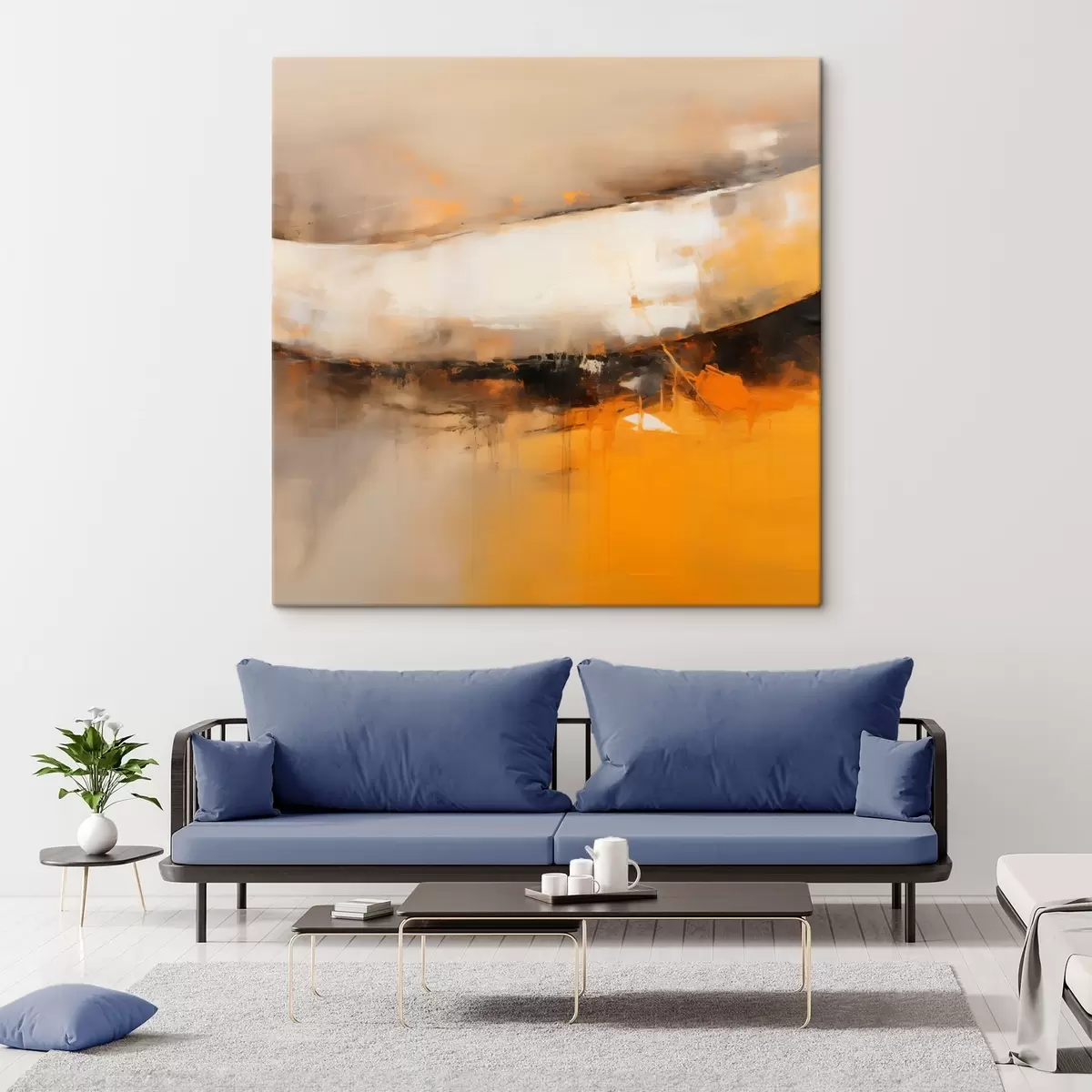 Pilt Dünaamiline kompositsioon oranži ja tumedate toonidega s46318