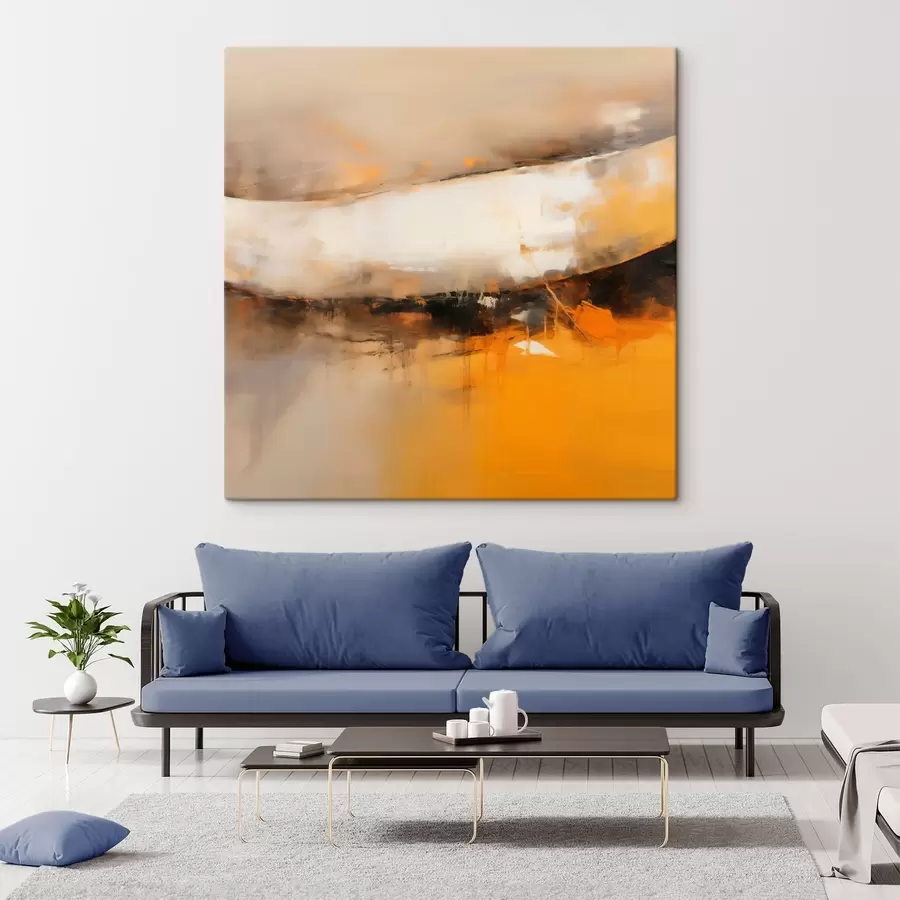 Pilt Dünaamiline kompositsioon oranži ja tumedate toonidega s46318