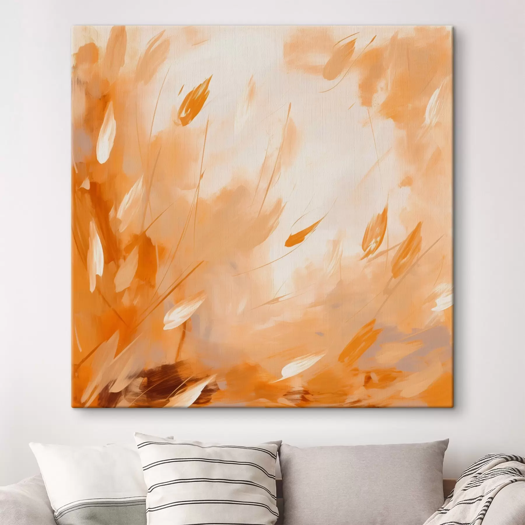 Pilt Abstraktsed õielehed ja varred õlimaalistiilis s46319