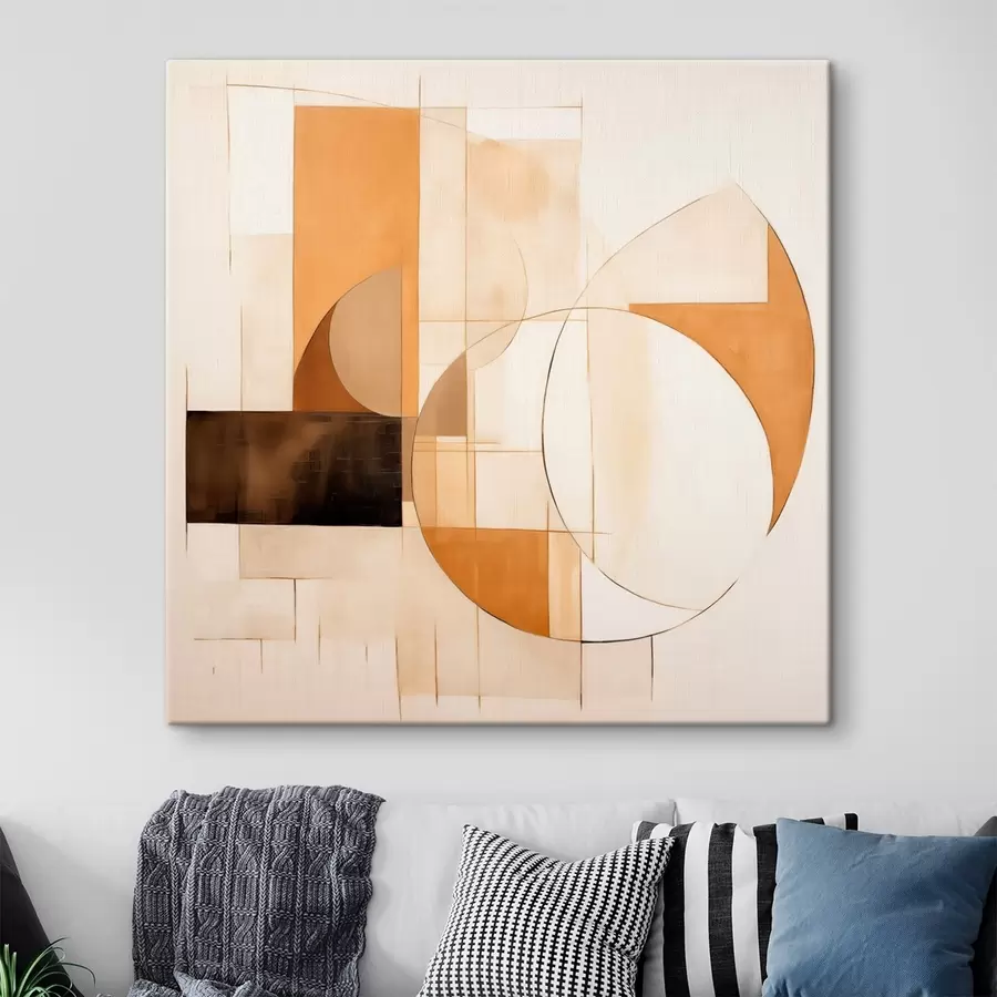 Pilt Abstraktne minimalistlik kompositsioon soojades toonides s46321