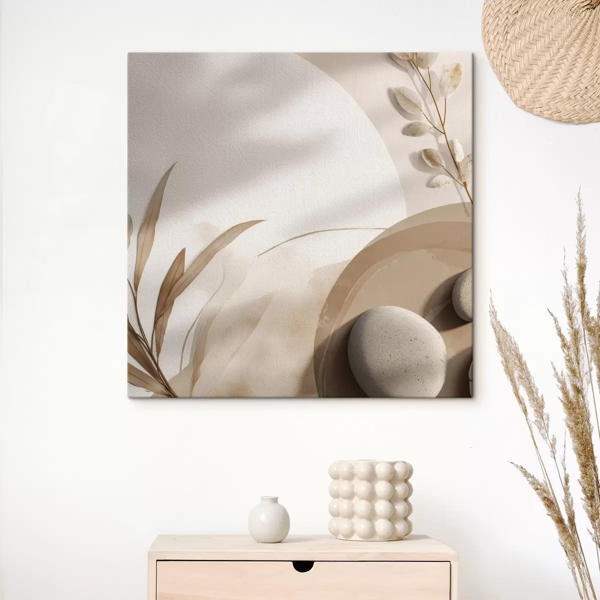 Pilt Kivid ja varjud seinal beežides toonides s46311