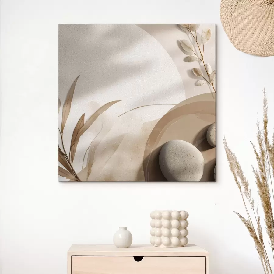 Pilt Kivid ja varjud seinal beežides toonides s46311