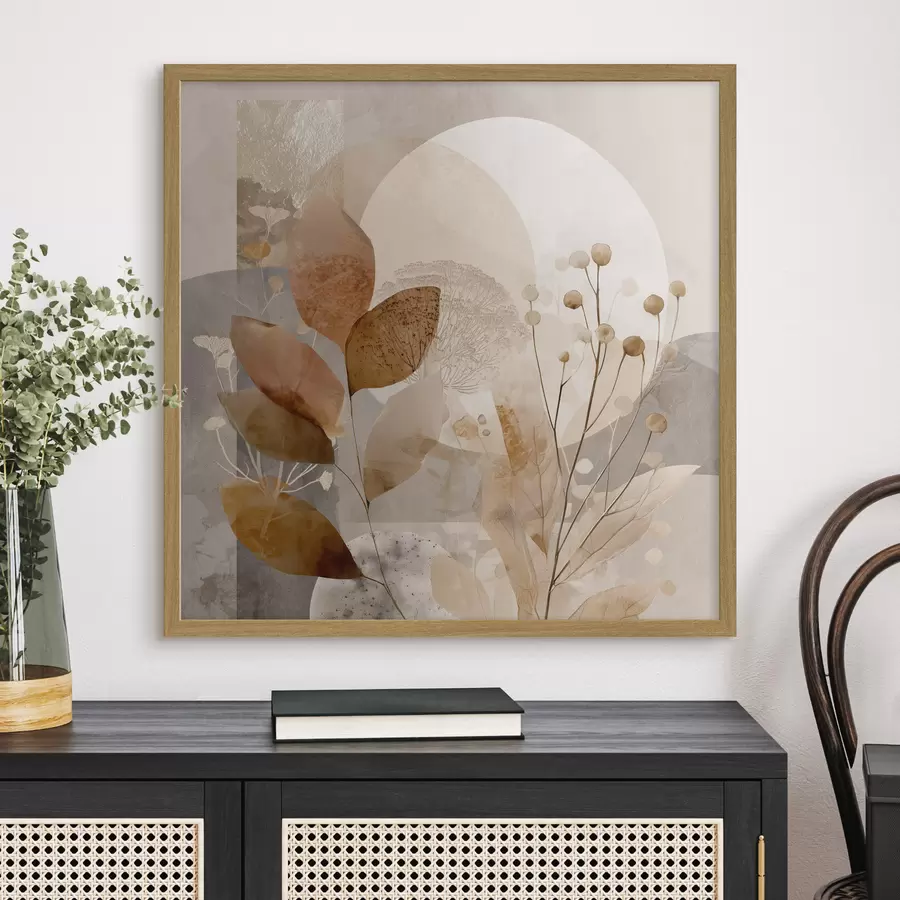 Fototapeedid Beige ja pruuni värvi lillemustriga f46308