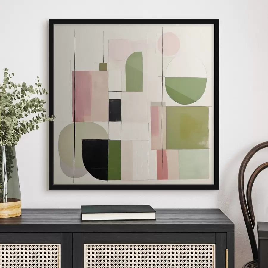 Fototapeedid Abstraktne kunst värviliste plokkide ja joontega f46313